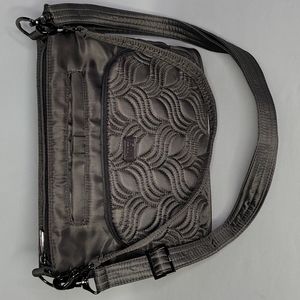lug Quilted Crossbody Bag in Dark Gray